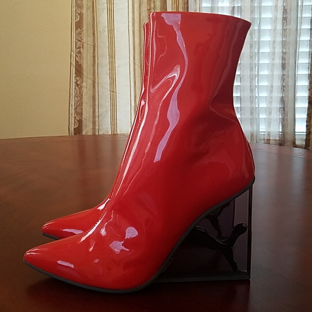 Puma Fenty Cat Wedge Patent Wedge Boots - Picture 2 of 8